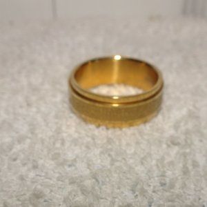 Steeltime Lord's Prayer Gold Tone Ring Size 9